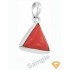 5.25 ratti  Natural Certified Triangle Red Coral Silver Pendant