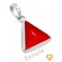 7.25 ratti  Natural Certified Triangle Red Coral Silver Pendant