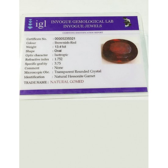 15.00 ratti (13.41 ct) Natural Hessonite Ceylon Gomed Certified