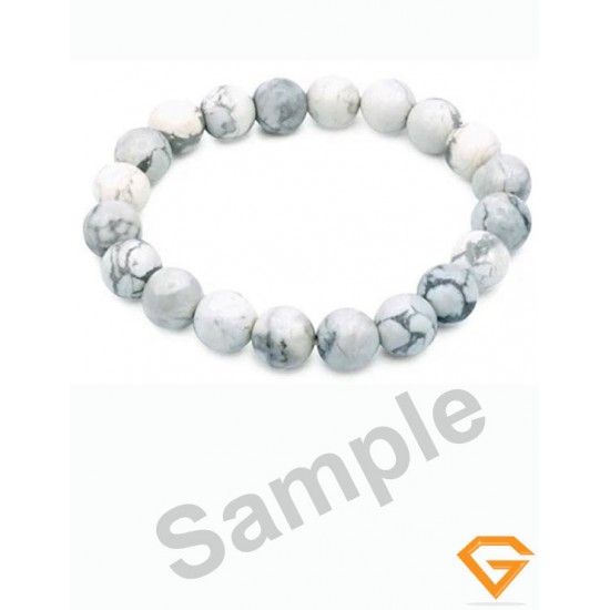 Natural Howlite Stone Bracelet 8 mm