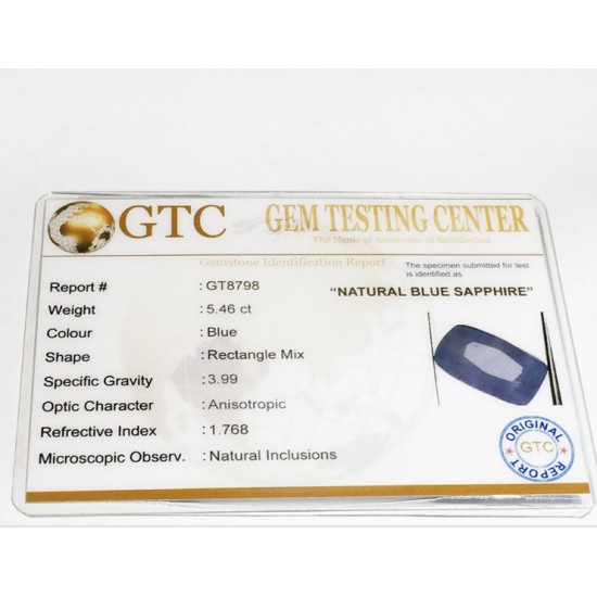 5.46 Ct/ 6.25  Ratti Natural Ceylon Blue Sapphire (Neelam) Gemstone