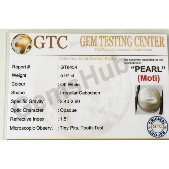 Burmese Pearl - 5.97 ct (6.60 ratti)