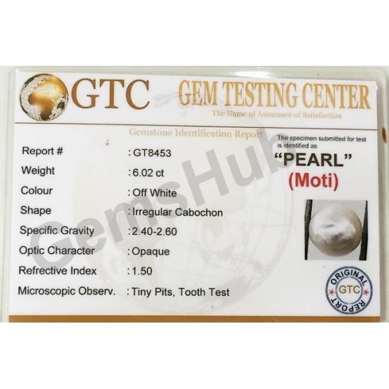 Burmese Pearl - 6.02 ct (6.65 ratti)