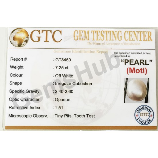 Burmese Pearl - 7.25 ct (8.00 ratti)