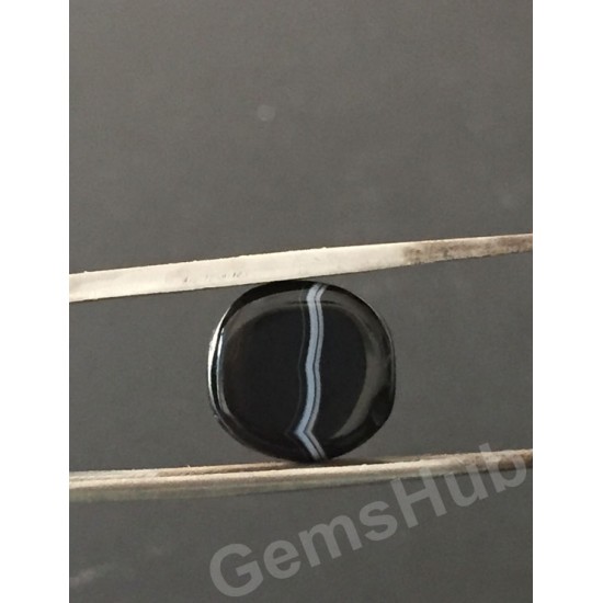 Natural Certified Sulemani Black Hakik Stone, 8.20 ct 