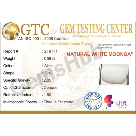8.06 ct Natural Certified  White Coral/सफ़ेद मूंगा 