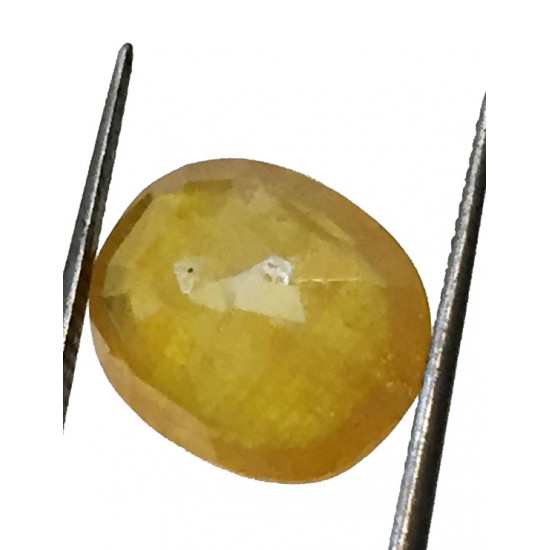 7.63 ct/8.50 ratti Natural Certified Bangkok Pukhraj/Yellow Sapphire