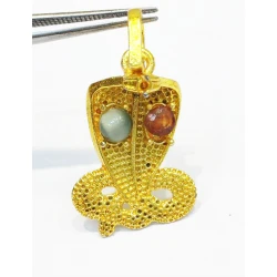 Kaalsarp dosh Pendant with (Gomed) Garnet for rahu Cat's Eye for ketu
