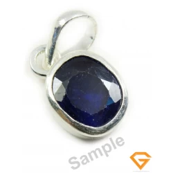5.25 Ratti Natural Blue Sapphire (Thailand) Silver Pendant