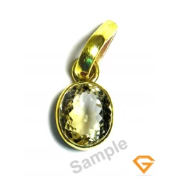 7.25 ratti Natural Certified Sunela (Citrine) panchdhatu pendant