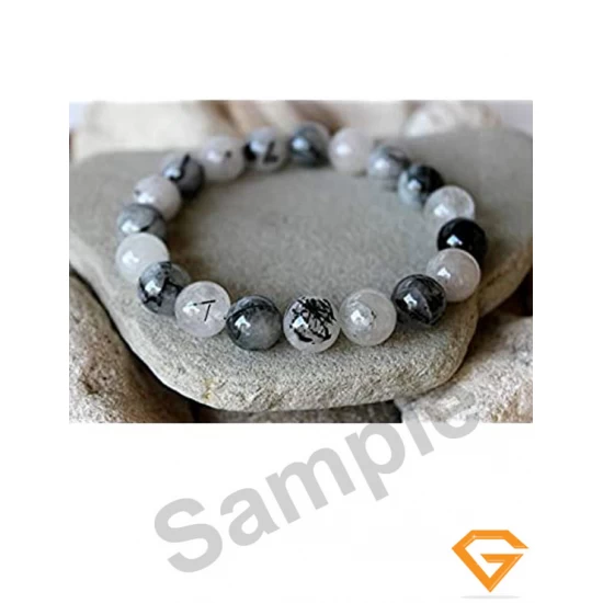 Natural Black Rutilated Quartz Stone Bracelet 8 mm Natural Black Rutilated Quartz Stone Bracelet 8 mm
