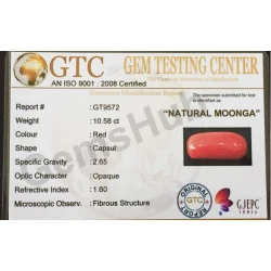 11.60 ratti (10.58 ct)  Natural Certified Moonga/Coral