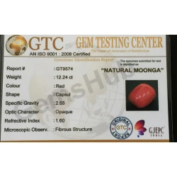 13.50 ratti (12.24 ct) Natural Certified Moonga/Coral