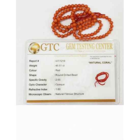 Natural Certified Moonga/Coral Mala 4mm Natural Certified Moonga/Coral Mala 4mm