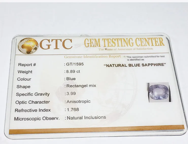 9.90 Ratti (8.89 Ct) Natural Ceylon Blue Sapphire (Neelam)