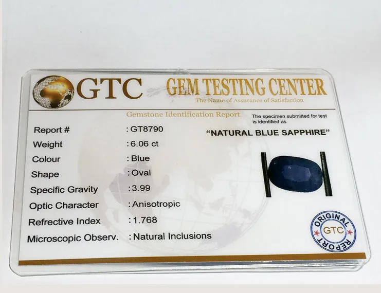 6.65 Ratti (6.06 Ct) Natural Ceylon Blue Sapphire (Neelam)