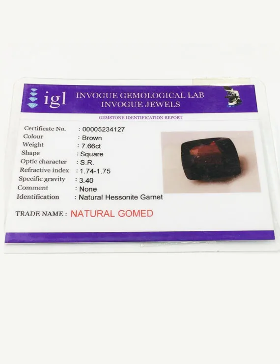 8.50 Ratti (7.66 ct) Natural Certified Ceylon Hessonite (Gomed)