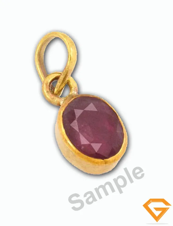 6.25 ratti Natural Bangkok Ruby Pendant in Copper