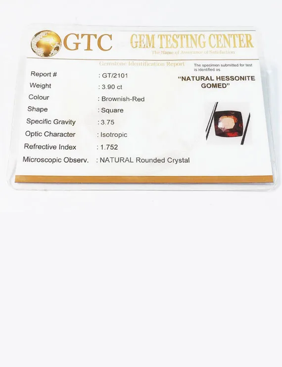 4.25 Ratti (3.90 ct) Natural Certified Ceylon Hessonite (Gomed)