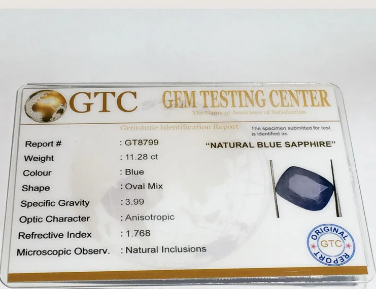 12.50 Ratti (11.28 Ct) Natural Ceylon Blue Sapphire (Neelam)