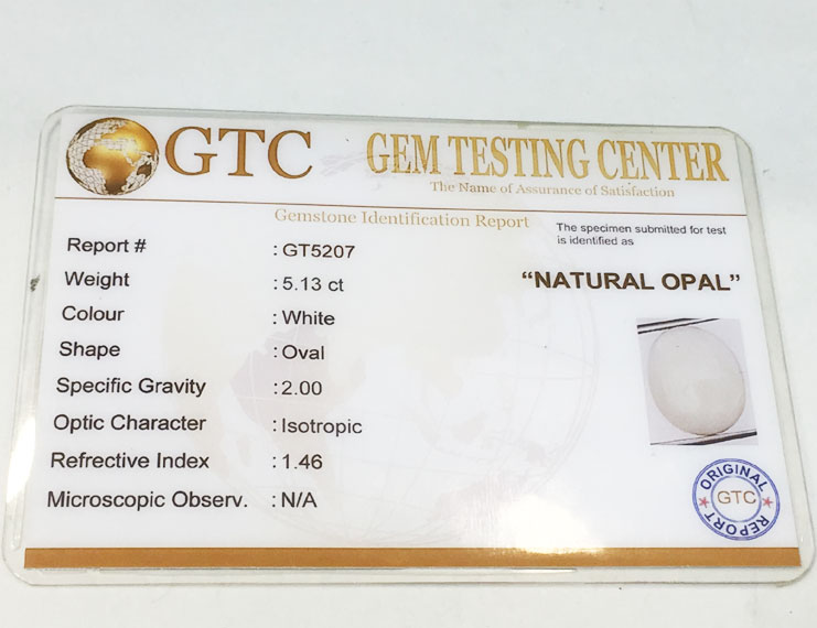 5.13 ct Natural Certified Fire Opal