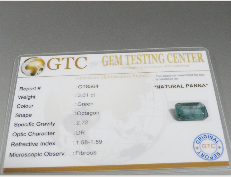 3.61 ct/4.00 ratti Natural Certified Zambian Panna (Emerald)