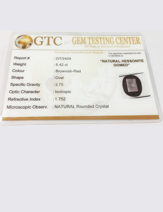 6.00 ratti (5.42 ct) Natural Hessonite Gomed Certified
