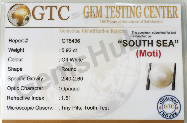 South Sea Pearl - 5.92 ct (6.50 ratti)