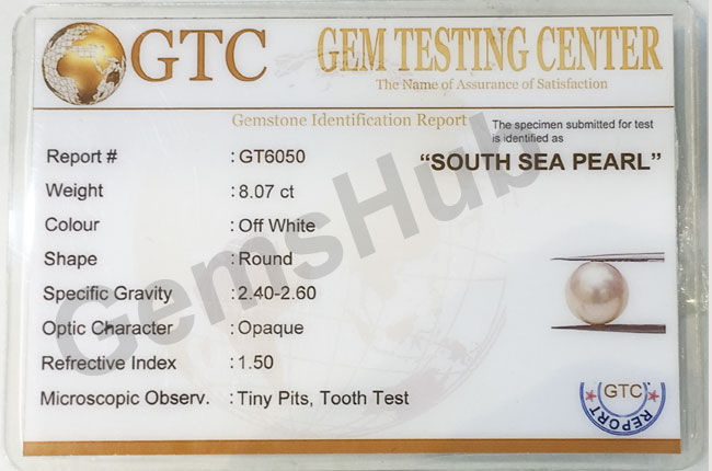 South Sea Pearl - 8.07 ct (9.00 ratti)
