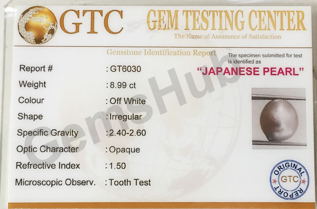 Japanese Pearl - 8.99 ct (10.00 ratti)