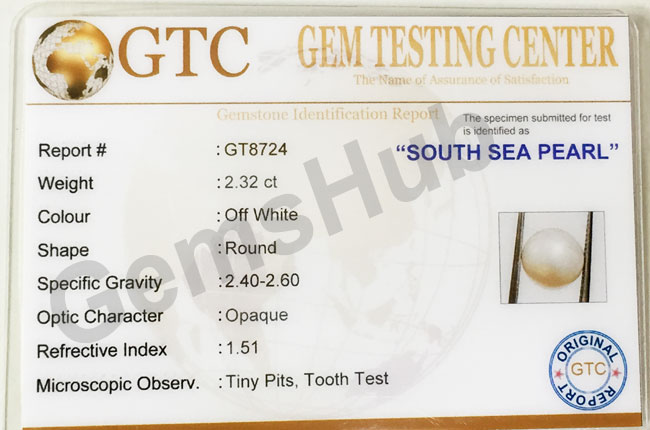 South Sea Pearl - 2.32 ct (2.50 ratti)
