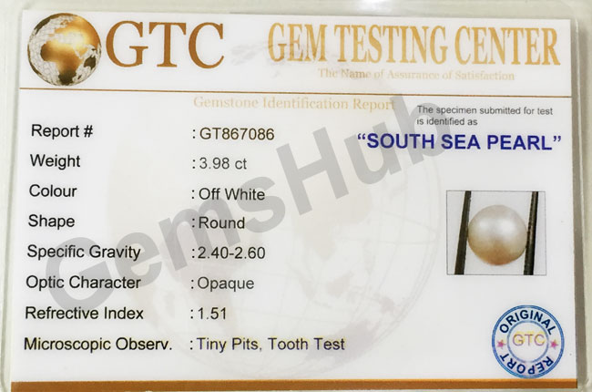 South Sea Pearl - 3.98 ct (4.50 ratti)