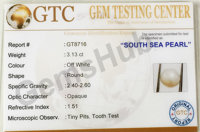 South Sea Pearl - 3.13 ct (3.50 ratti)