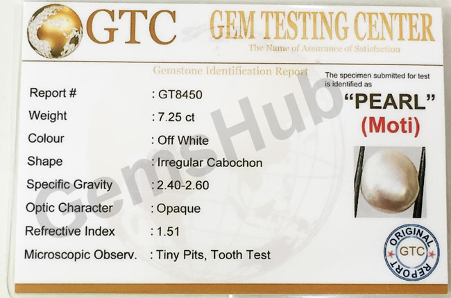 Burmese Pearl - 7.25 ct (8.00 ratti)