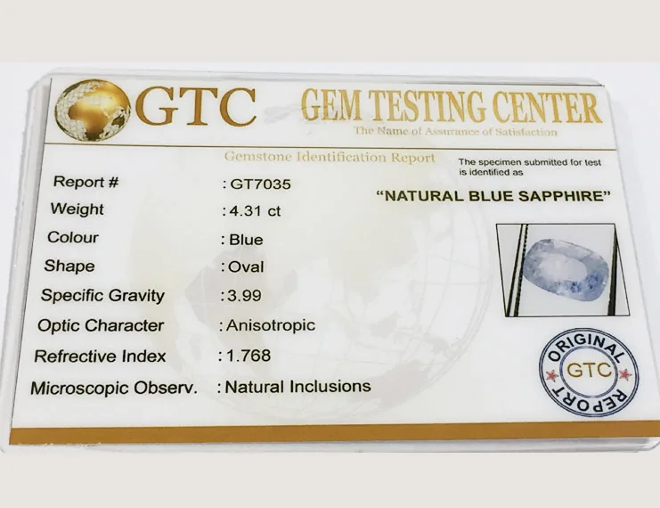 4.80 Ratti (4.31 Ct) Natural Ceylon Blue Sapphire (Neelam)