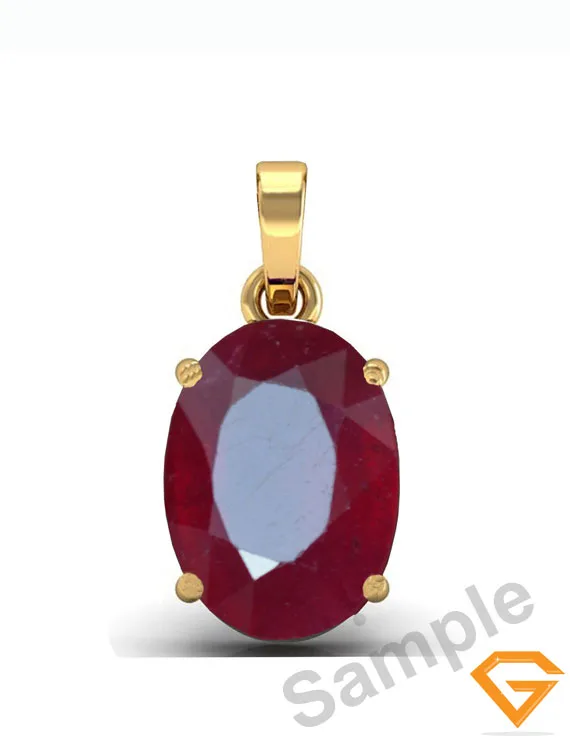 7.25 ratti Natural Bangkok Ruby Pendant in Punch Dhatu