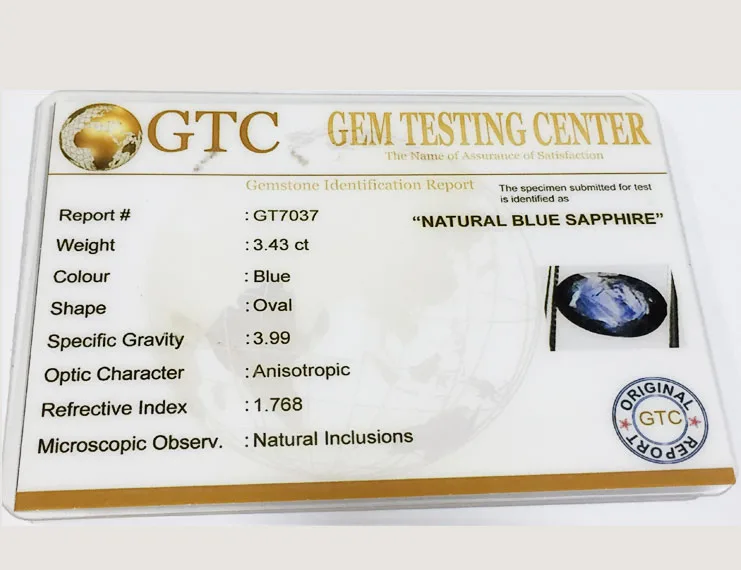 3.82 Ratti (3.43 Ct) Natural Ceylon Blue Sapphire (Neelam)
