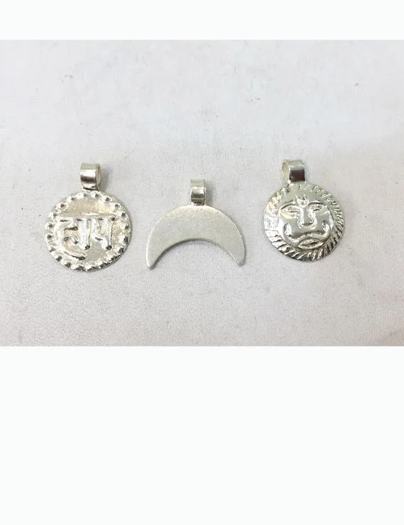 Silver Chand, Suraj, Haay Pendant For Baby