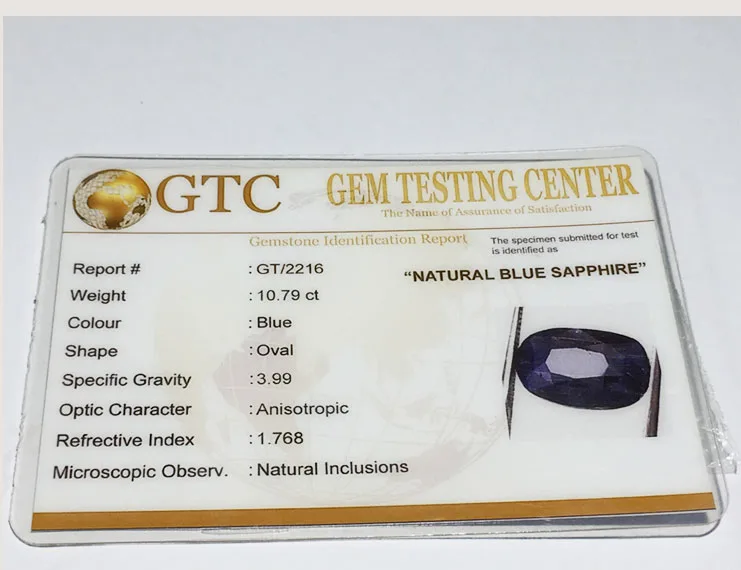 12.00 Ratti (10.79 Ct) Natural Ceylon Blue Sapphire (Neelam)