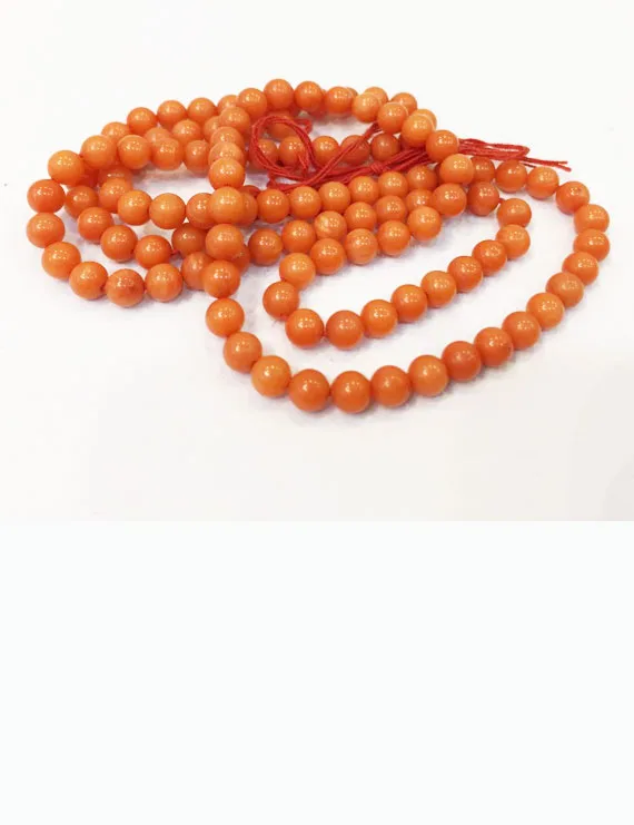 4mm Natural Certified Moonga Coral Mala